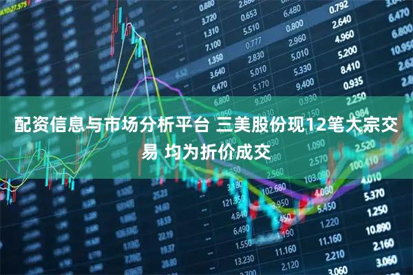 配资信息与市场分析平台 三美股份现12笔大宗交易 均为折价成交